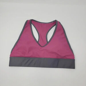 Idealfit Women's Size Medium Athletic Sports Bra Pink V-Neck Activewear NWOT